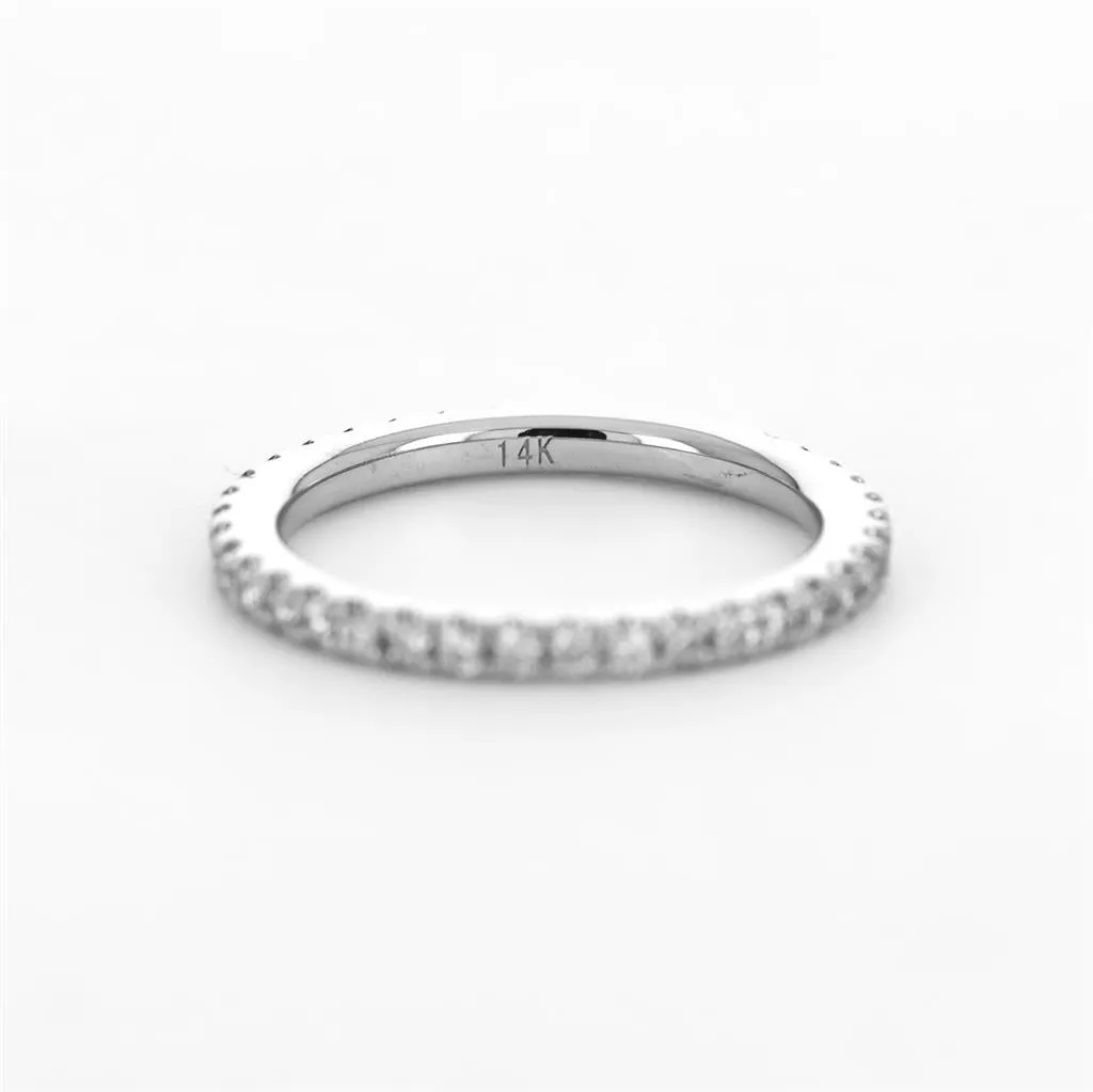 0.47ct Round Diamond White Gold Band Ring