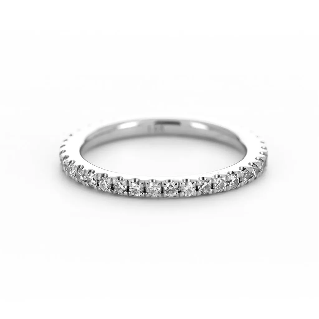 0.47ct Round Diamond White Gold Band Ring