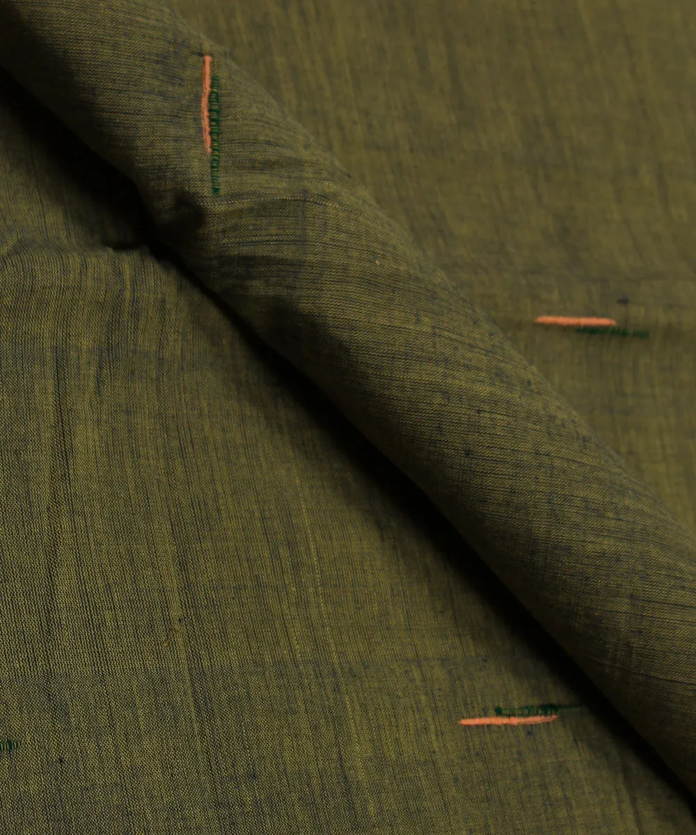 0.75m Green Handloom Cotton Fabric