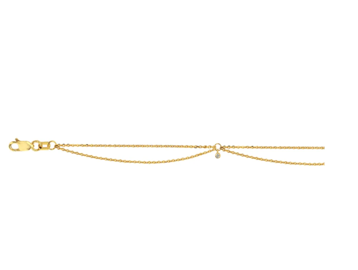 14K DOUBLE  DRAPED DIAMOND ANKLET