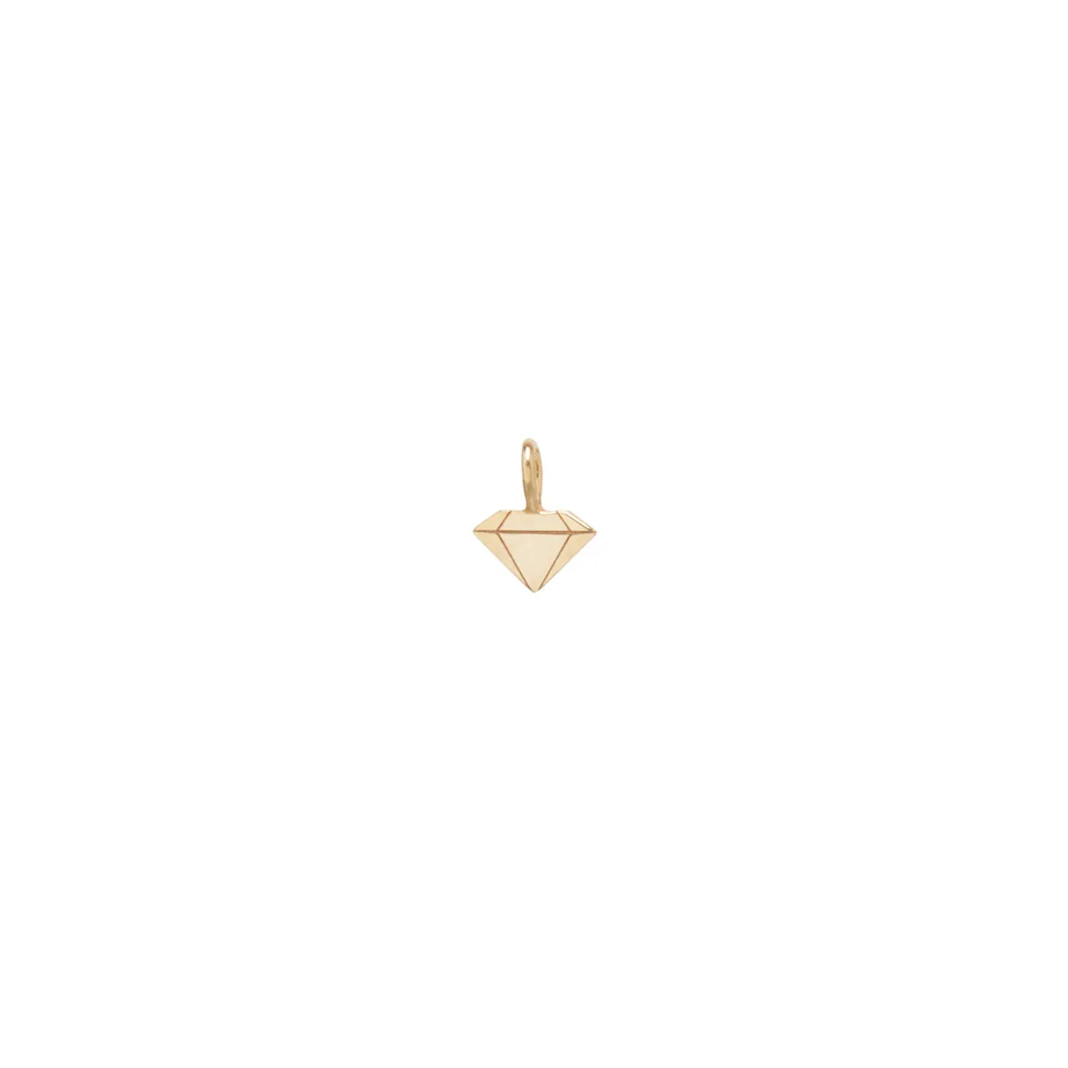 14k Midi Bitty Faceted Diamond Charm