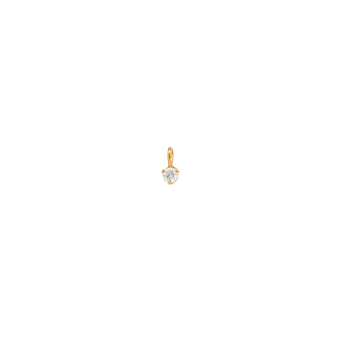 14k Single Prong Set Diamond Charm Pendant