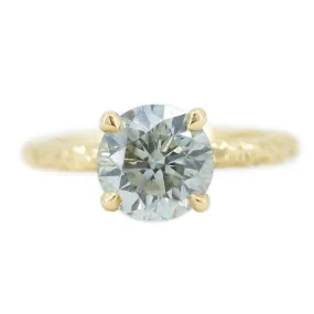 1.59ct Round Grey Diamond Evergreen Solitaire in 18k Yellow Gold