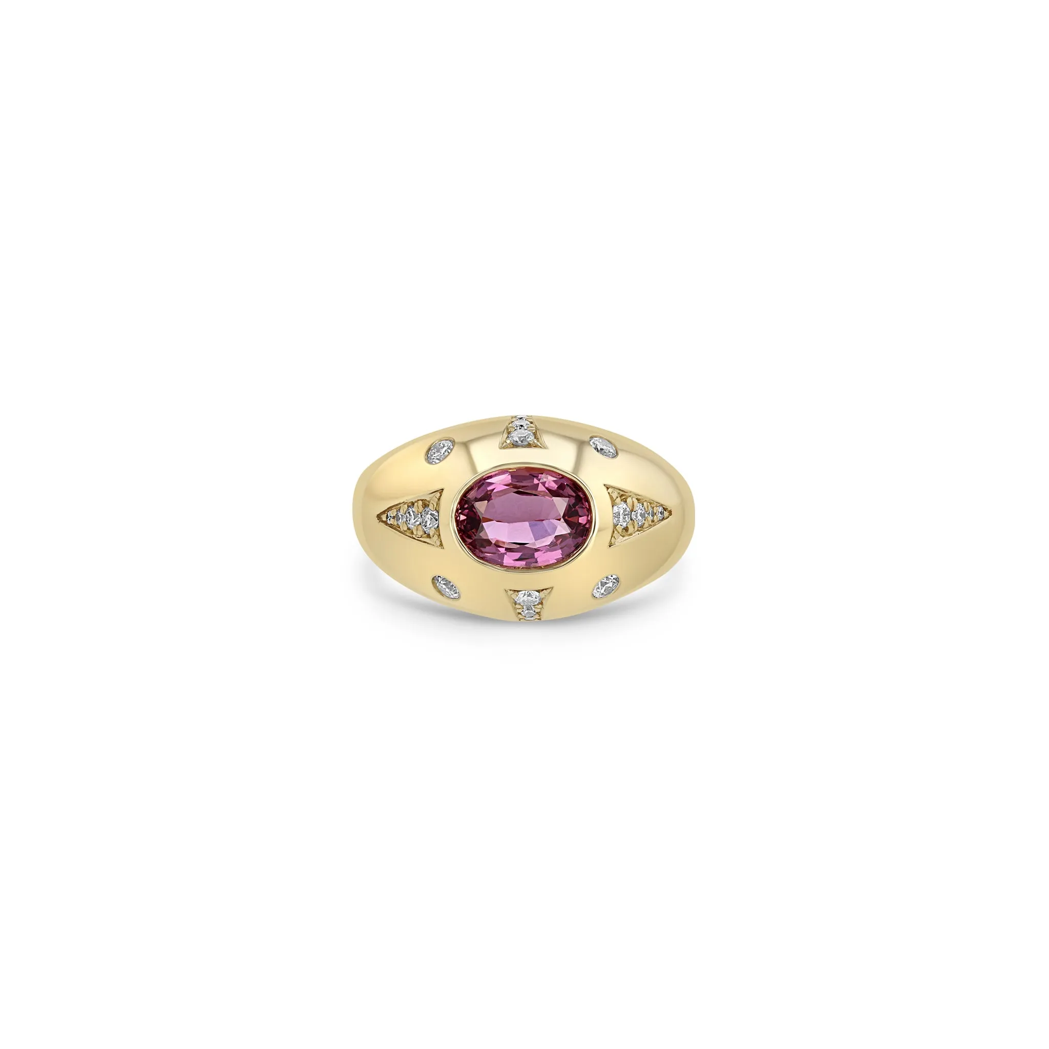 1.68 ctw Pink Sapphire & Pave Diamond Signet Ring