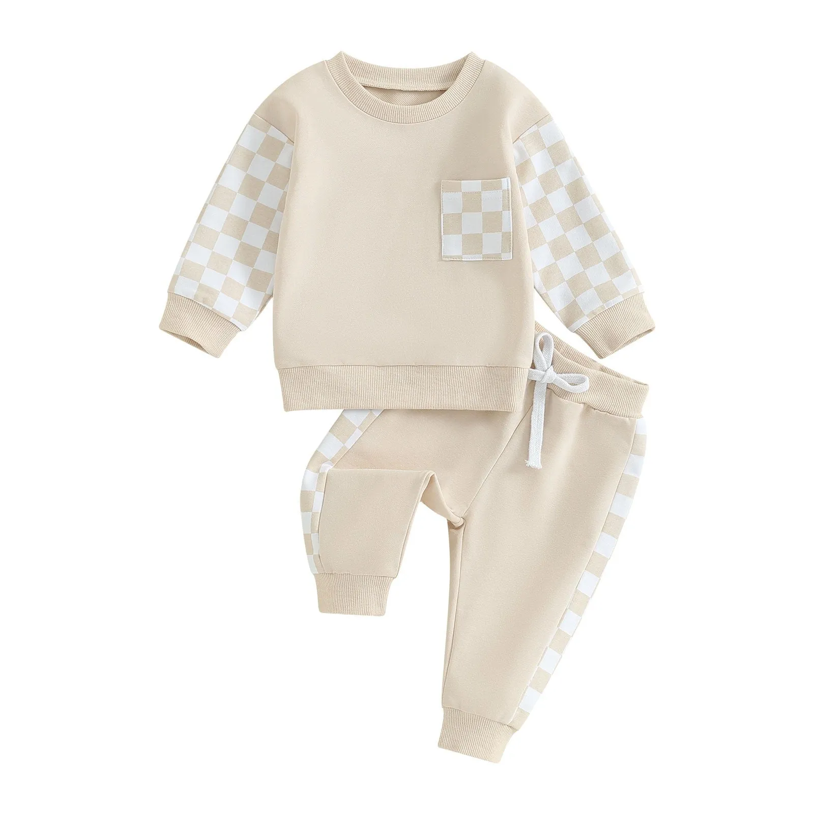 2 Pieces Set Baby Kid Boys Checked Tops And Pants Wholesale 231130119