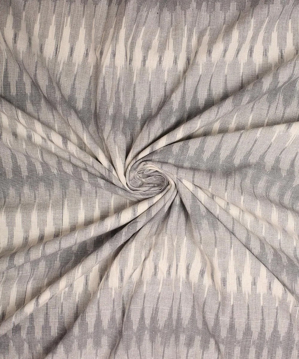 2.5 m Grey handloom pochampally ikat cotton fabric