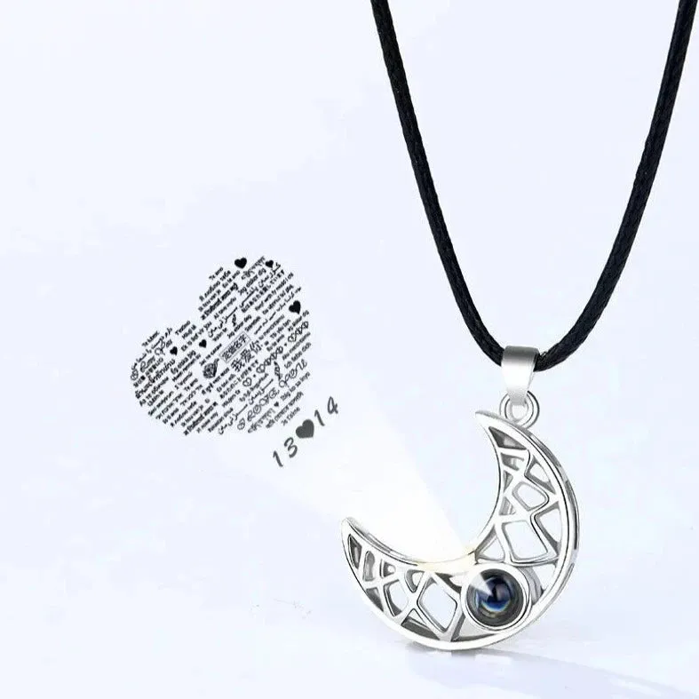 2pcs Men Women Couples Stainless Steel Magnetic 100 Languages I Love You Necklace