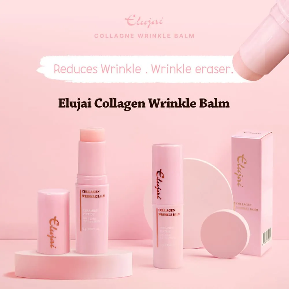 5 SETs ELUJAI Collagen Vitamin Wrinkles Balms 10g 10g Dry Skincare Moisture Anti Ageing Finelines Hyaluronic Acid Elasticity Whitening Soothing Ice Cooling Effects