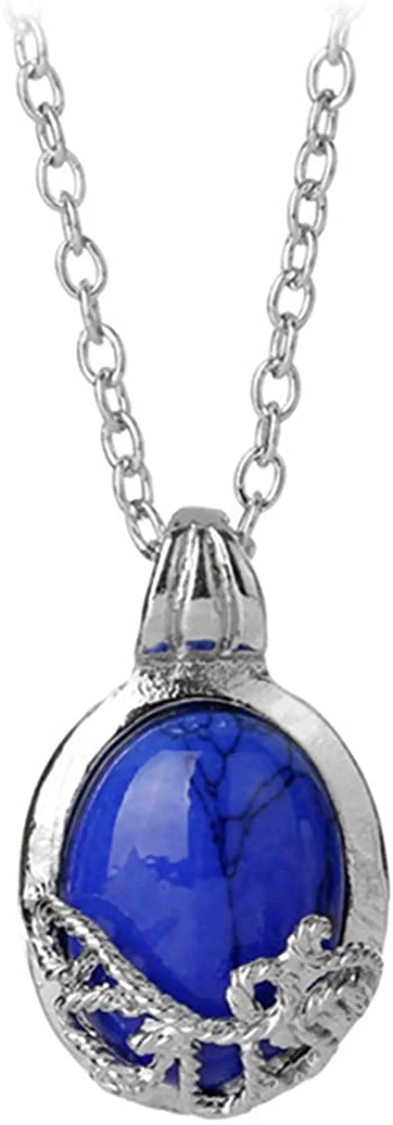 925 Silver Plated Blue Stone the Vampire Diaries Katherine S Daylight Walking Charm Pendant Necklace