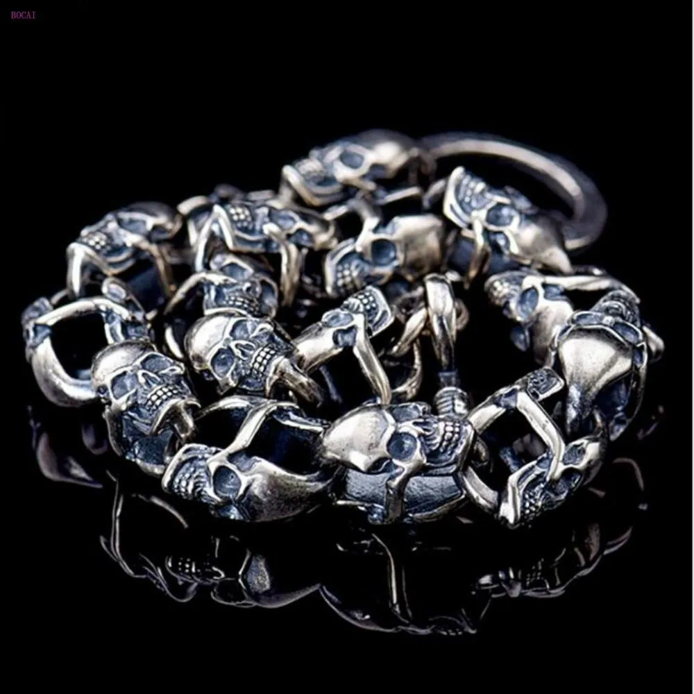 925 Sterling Silver Retro Skull Bracelet