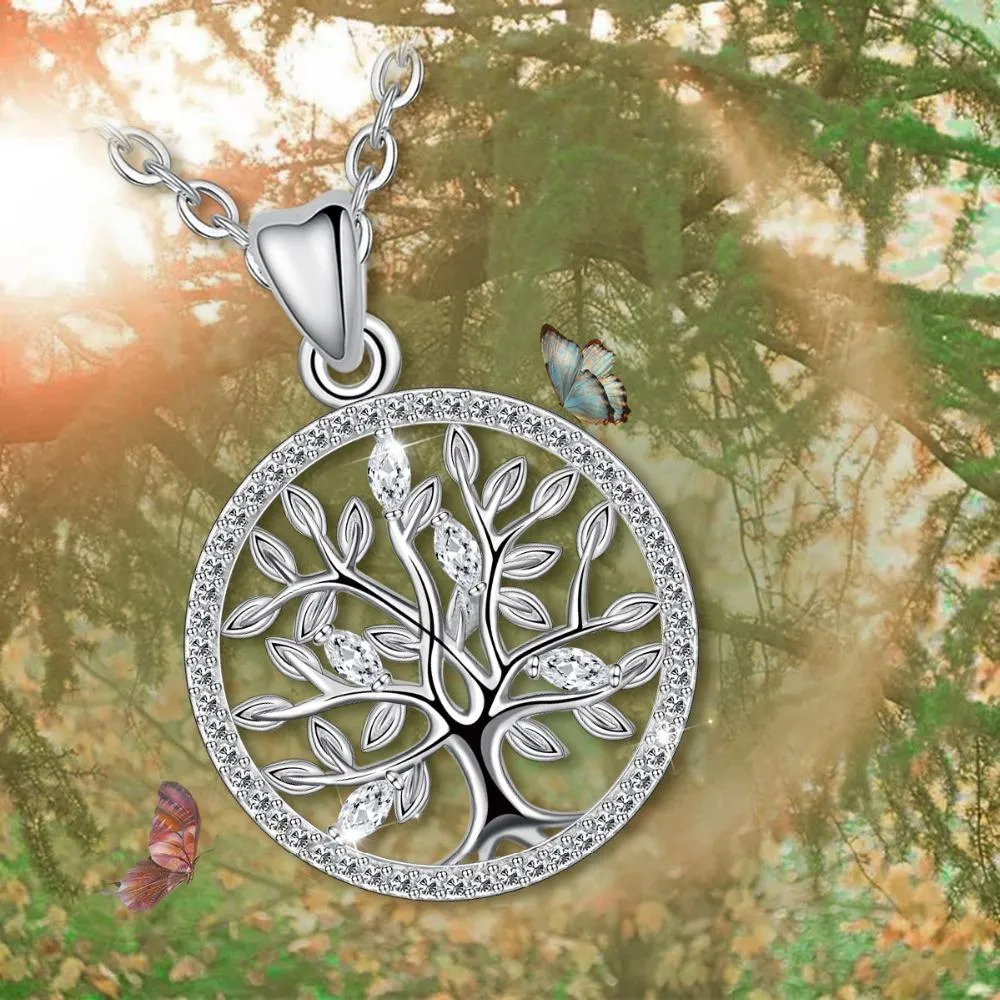 925 Sterling Silver Tree of Life Pendant Necklace