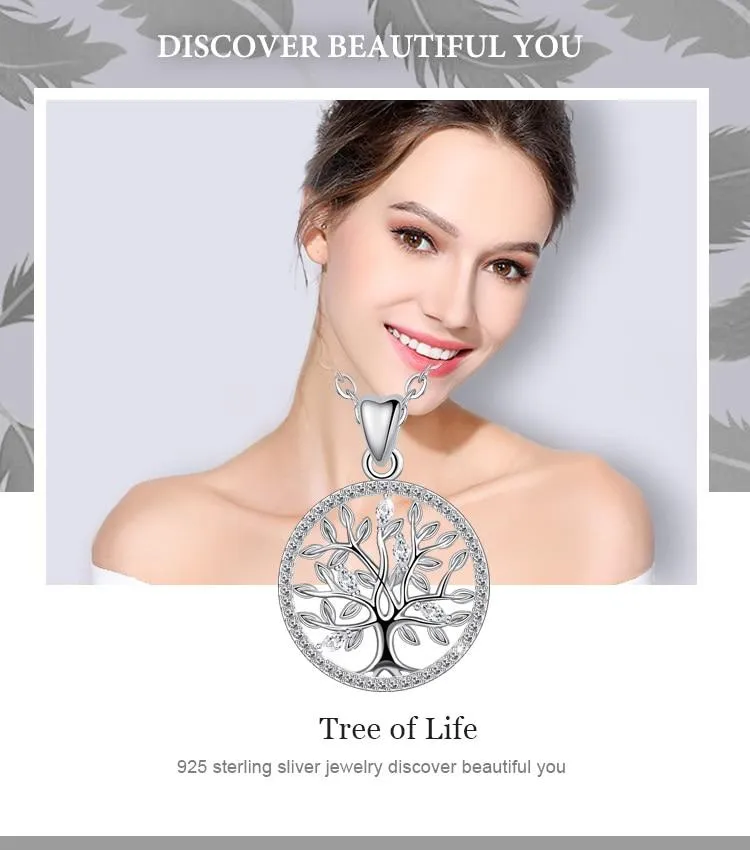 925 Sterling Silver Tree of Life Pendant Necklace