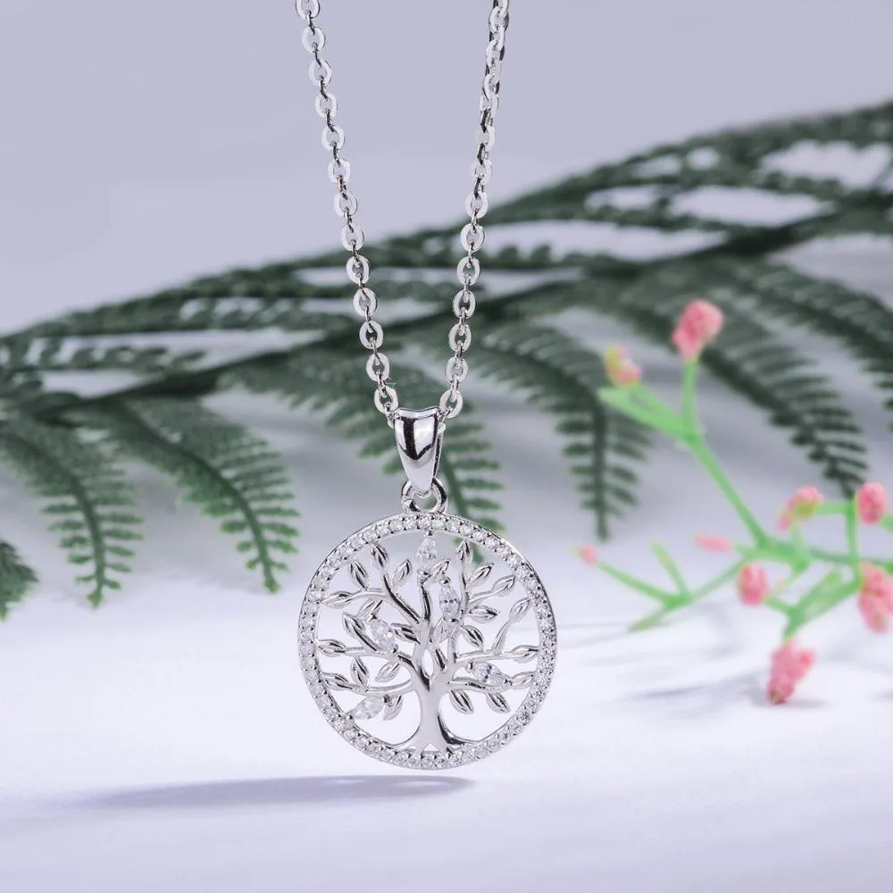 925 Sterling Silver Tree of Life Pendant Necklace