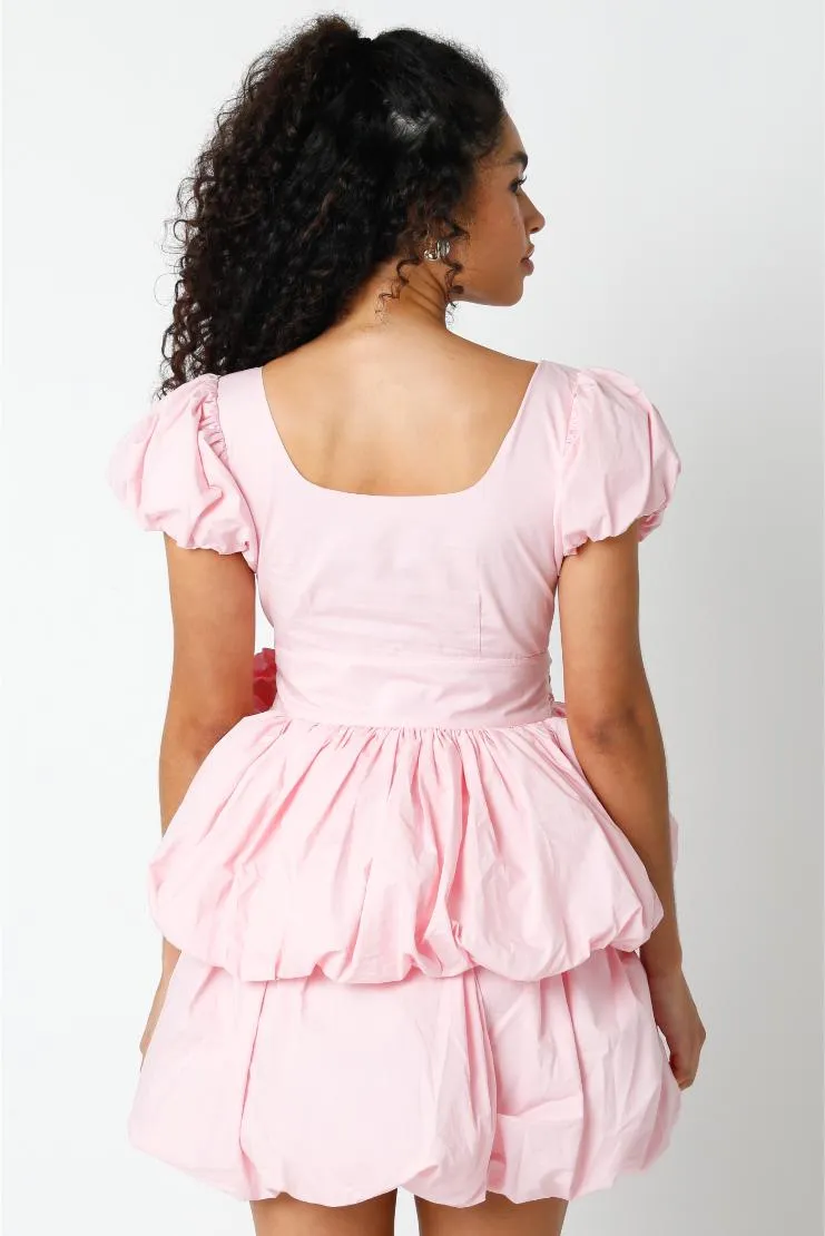 Anabelle Vintage Pink Southern Belle Layered Mini Dress