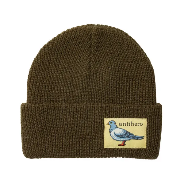 Anti Hero Lil Pigeon Label Cuff Beanie - Moss/Tan