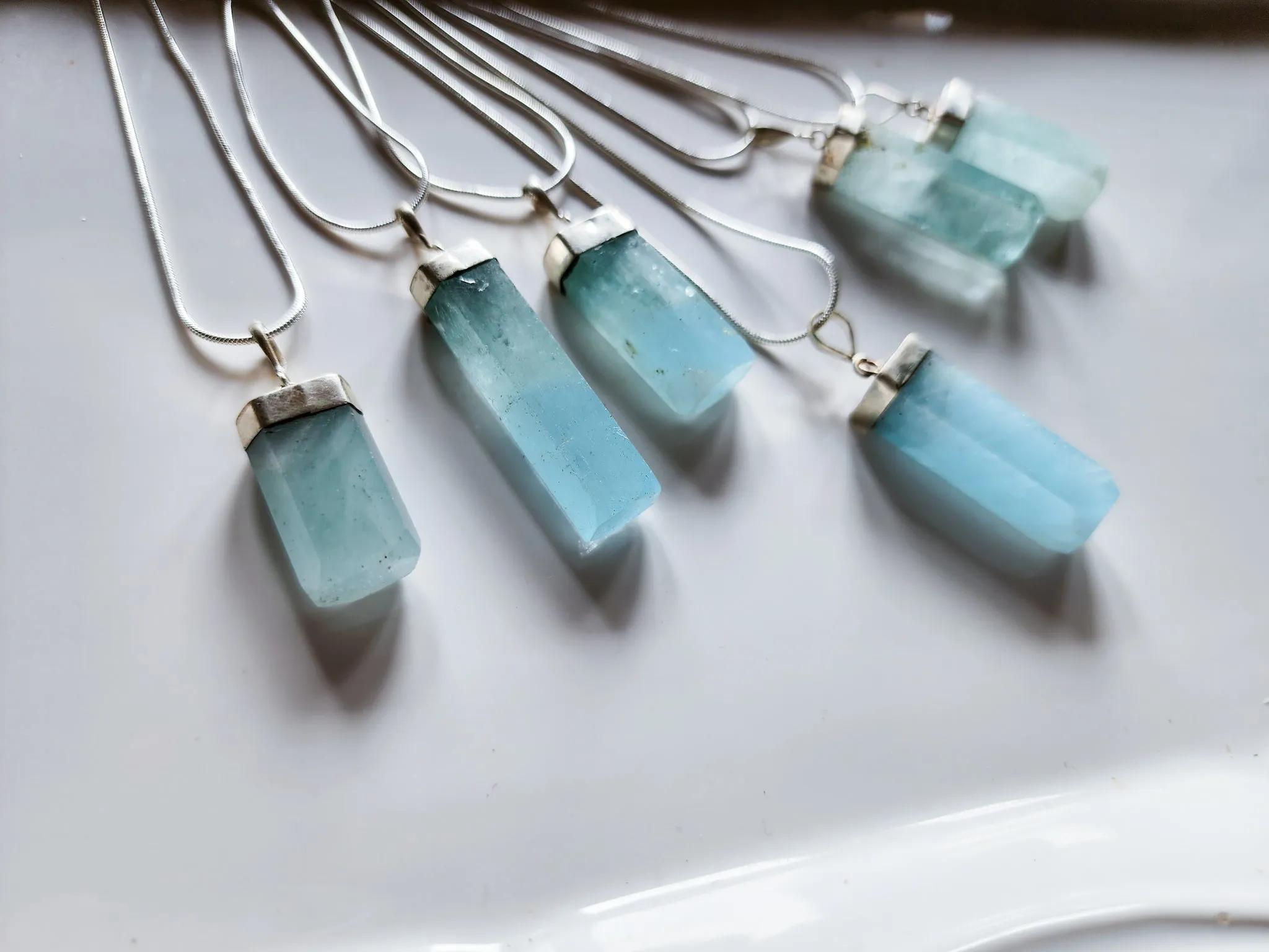 Aquamarine Sterling Necklace