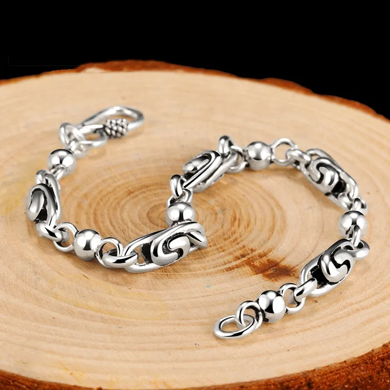 Auspicious Cloud 925 Sterling Silver Trendy Biker Fine Bracelet