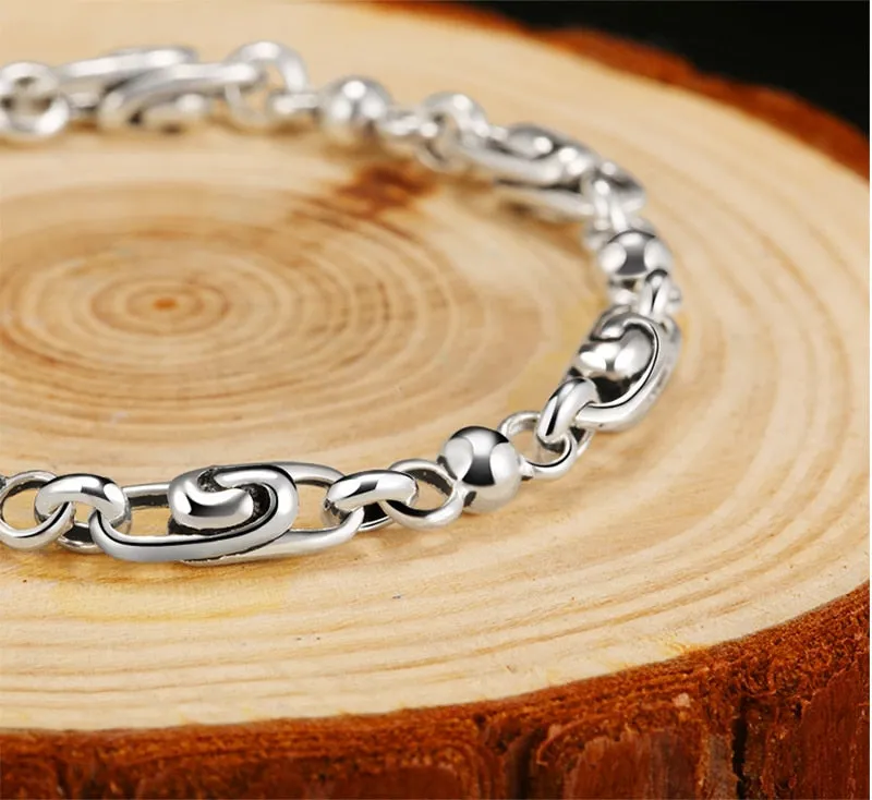 Auspicious Cloud 925 Sterling Silver Trendy Biker Fine Bracelet