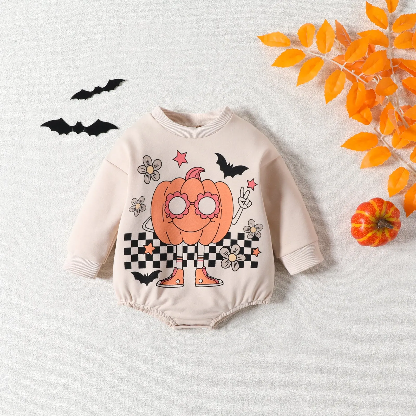 Baby Girls Boys Letters Print Halloween Rompers Wholesale 23090668