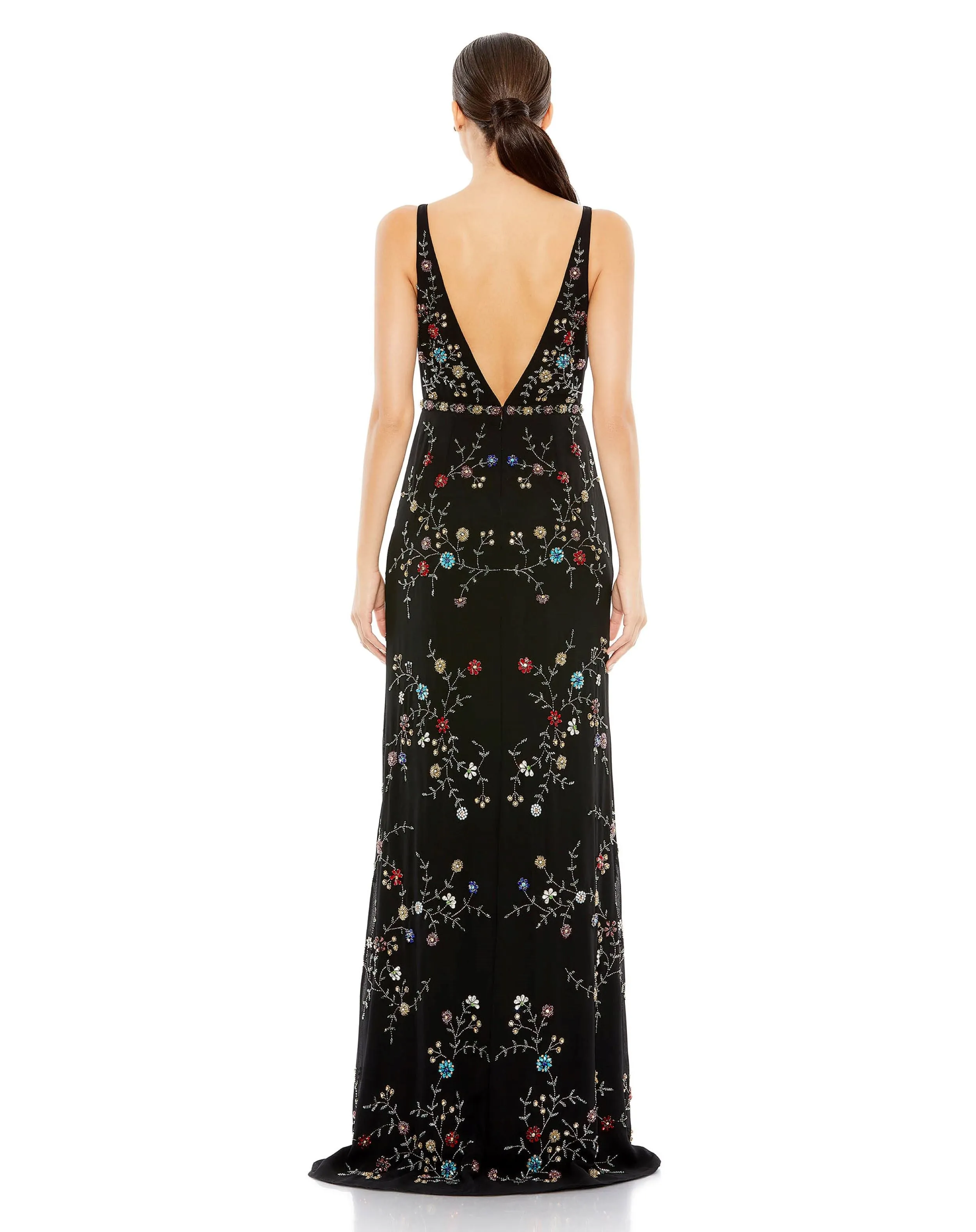 Beaded Faux Wrap Sleeveless Gown | Sample | Sz. 2