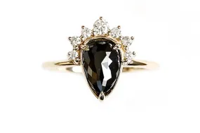 Black Diamond Crown Halo Ring 2.24ct