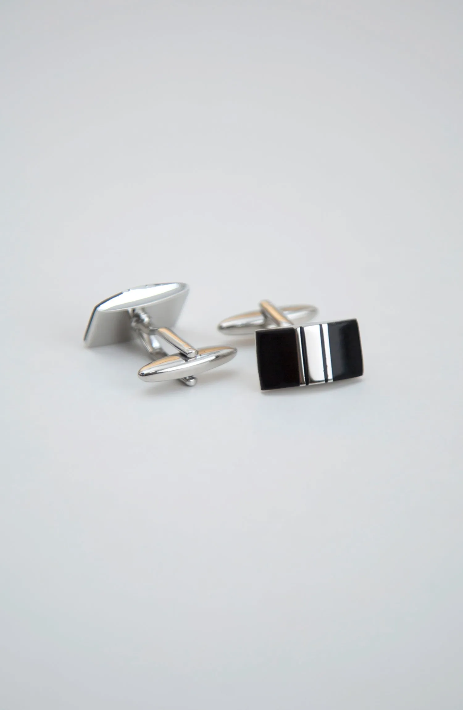 Black Silver Cufflinks