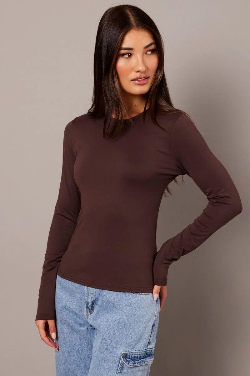 Brown Supersoft Top Long Sleeve