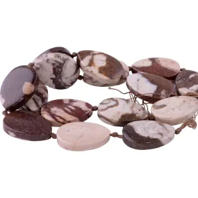 Brown Zebra Jasper 18x25mm Puff Teardrop - 15-16 Inch