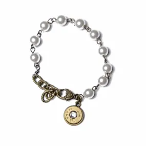 Bullet pearl and Chain Bracelet