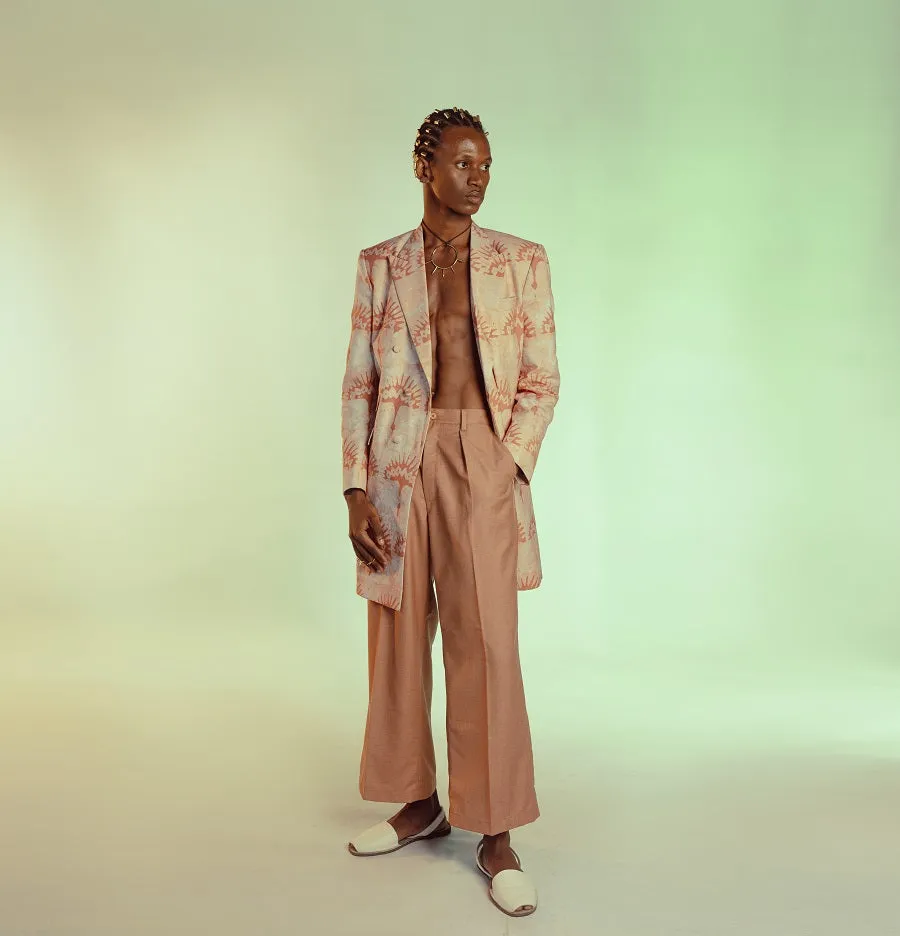 Burnt Orange Wide Leg Tailored Trouser