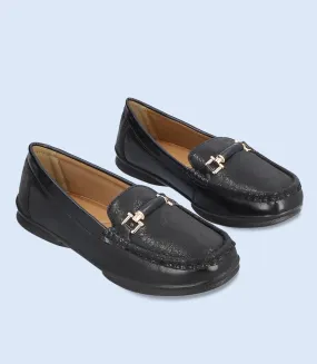 BW8470-BLACK-Women Comfort Moccasins