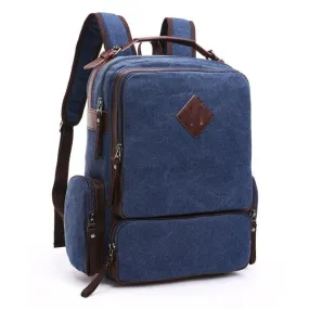 Canvas Leather Multi-Functional Travel Backpack