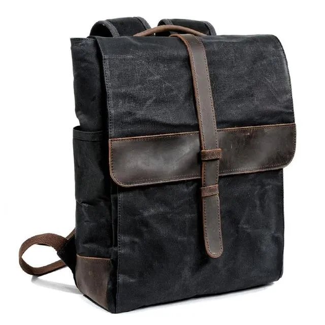 Canvas Leather Traveling 20 to 35 Litre Backpack