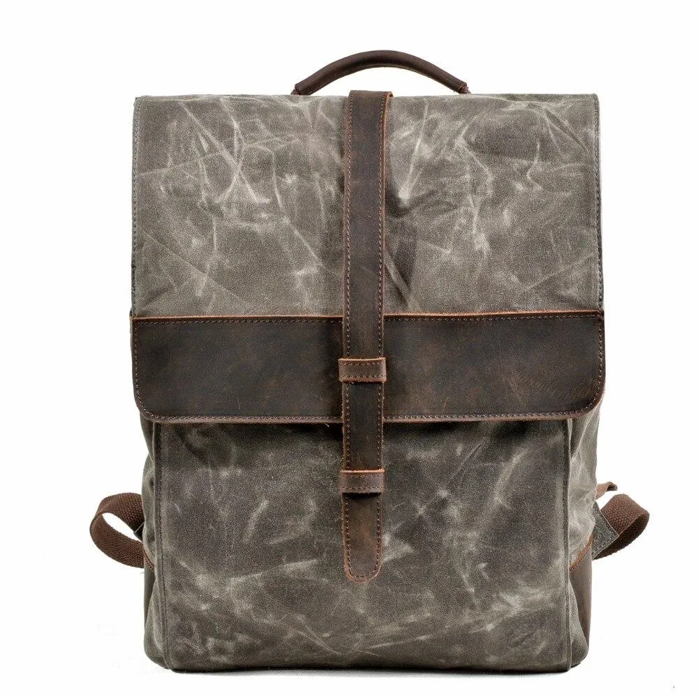 Canvas Leather Traveling 20 to 35 Litre Backpack