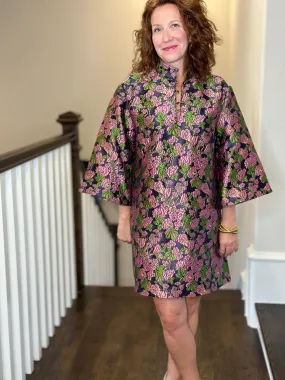 Caryn Lawn Keri Kimono Dress in Blue Floral