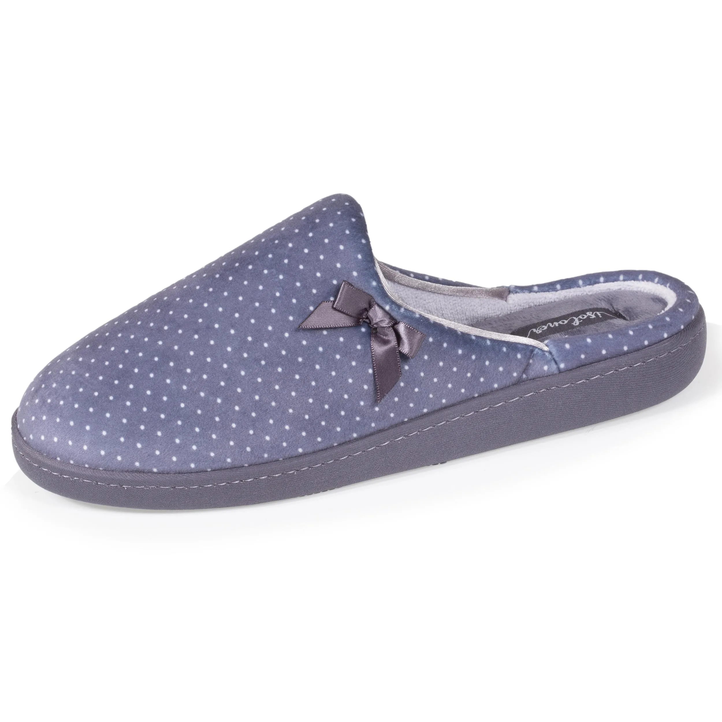 Chaussons mules Femme Pois Gris