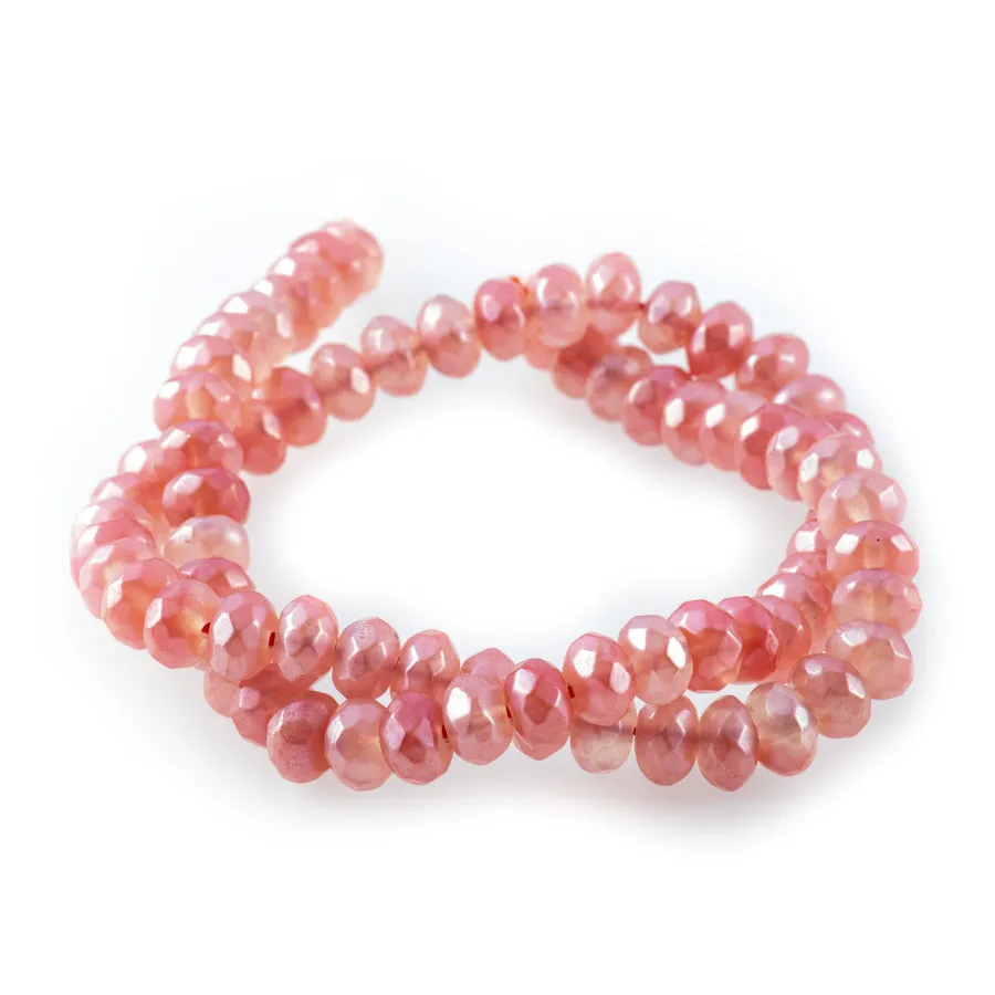 Cherry Quartz 8mm Plated Rondelle Faceted - 15-16 Inch