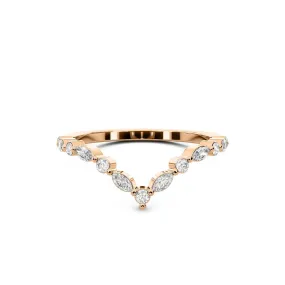 Chorost & Co. Private Collection 14K Rose Gold 0.50ct Diamond Marquis Chevron Ring