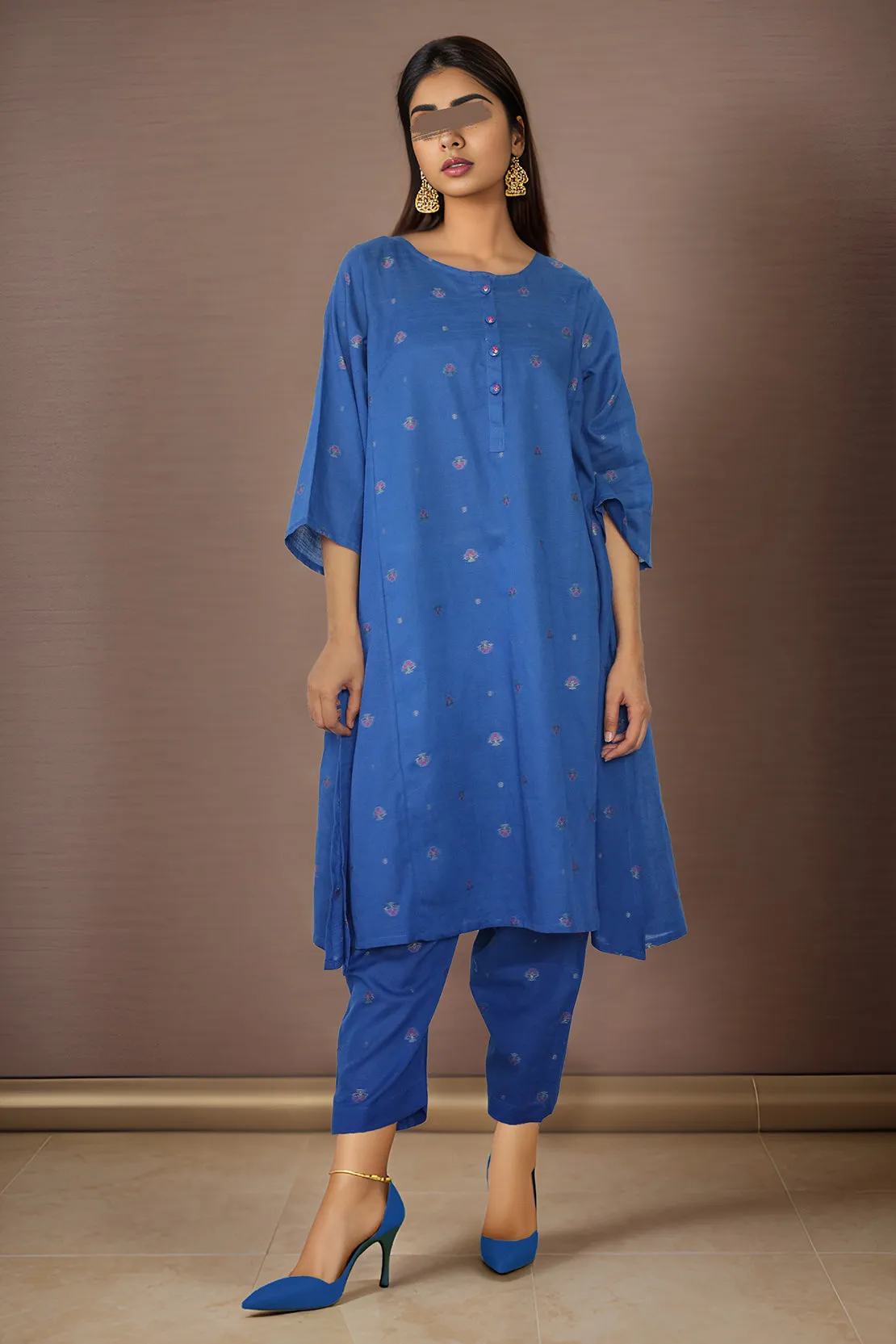 Cotton Jacquard Stitched 2 Piece (Shirt/Trouser)