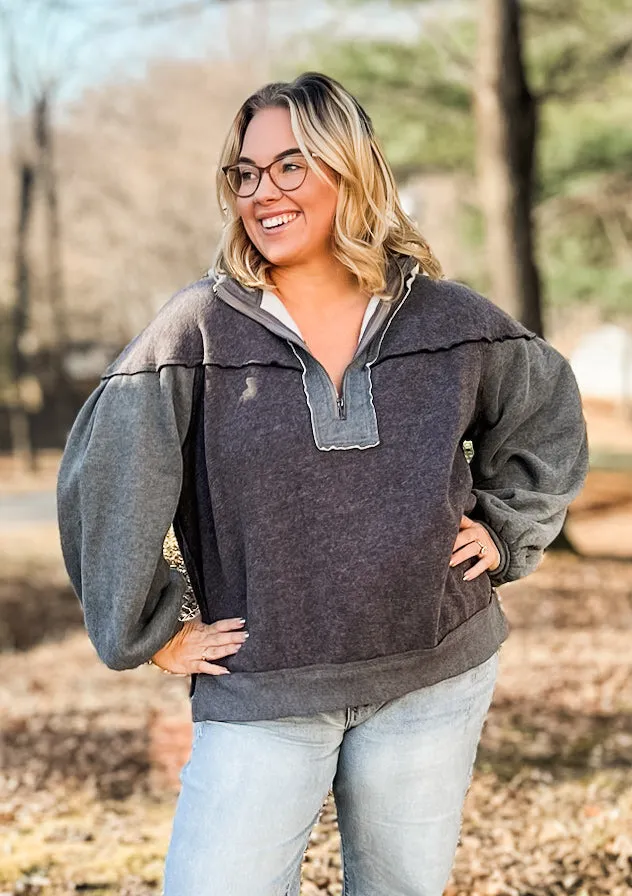 Cozy Up Vintage Wash Half Zip Pullover