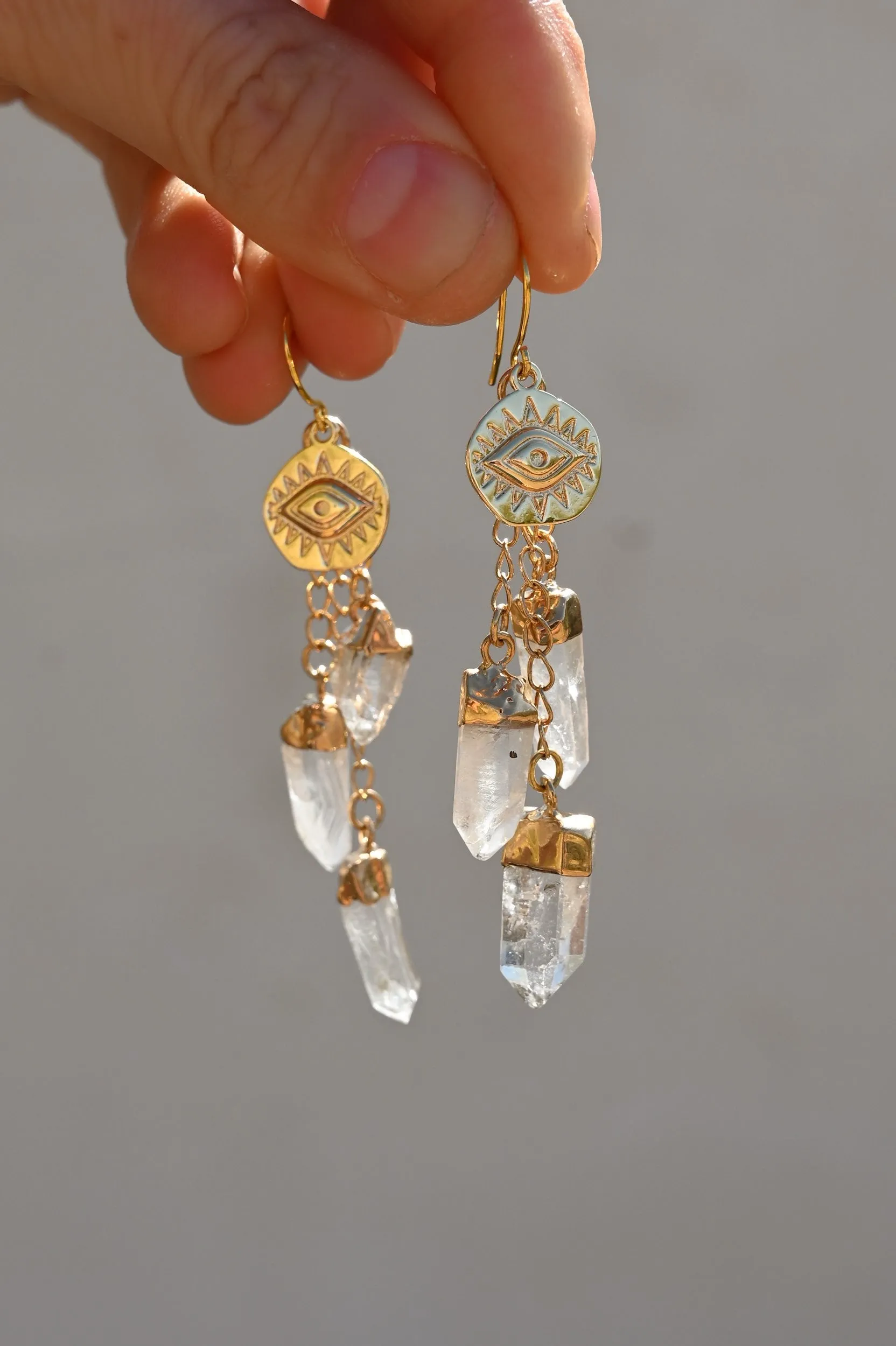 Crystal Clear Vision Quartz Earrings