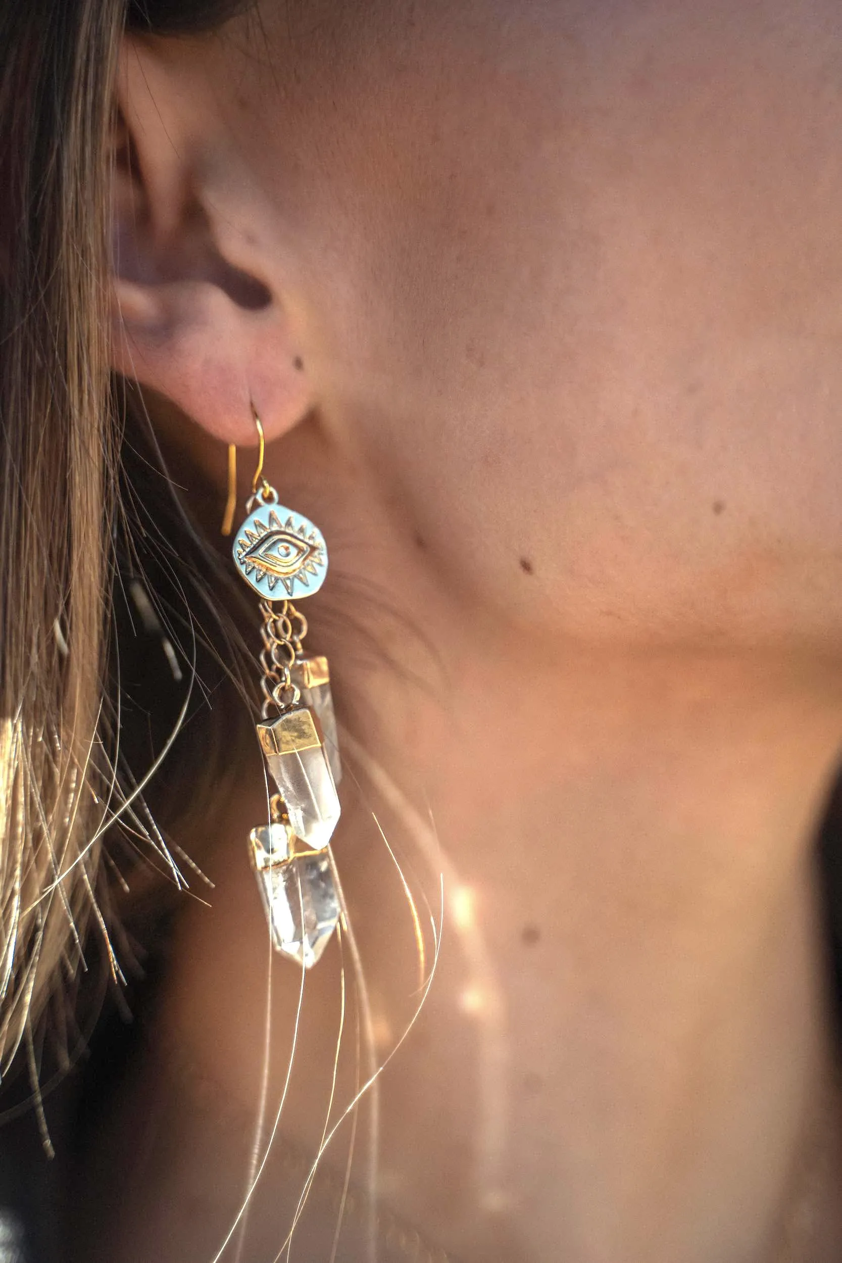 Crystal Clear Vision Quartz Earrings