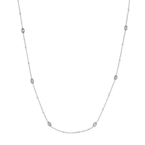 Diamond Marquise Bezels and Beads Necklace