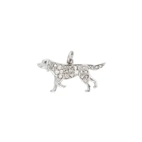 Edwardian Platinum   Rose Cut Diamond Hunting Dog Charm