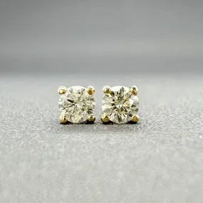 Estate 14K Y Gold 0.24ctw J/VS2-I1 Diamond Stud Earrings