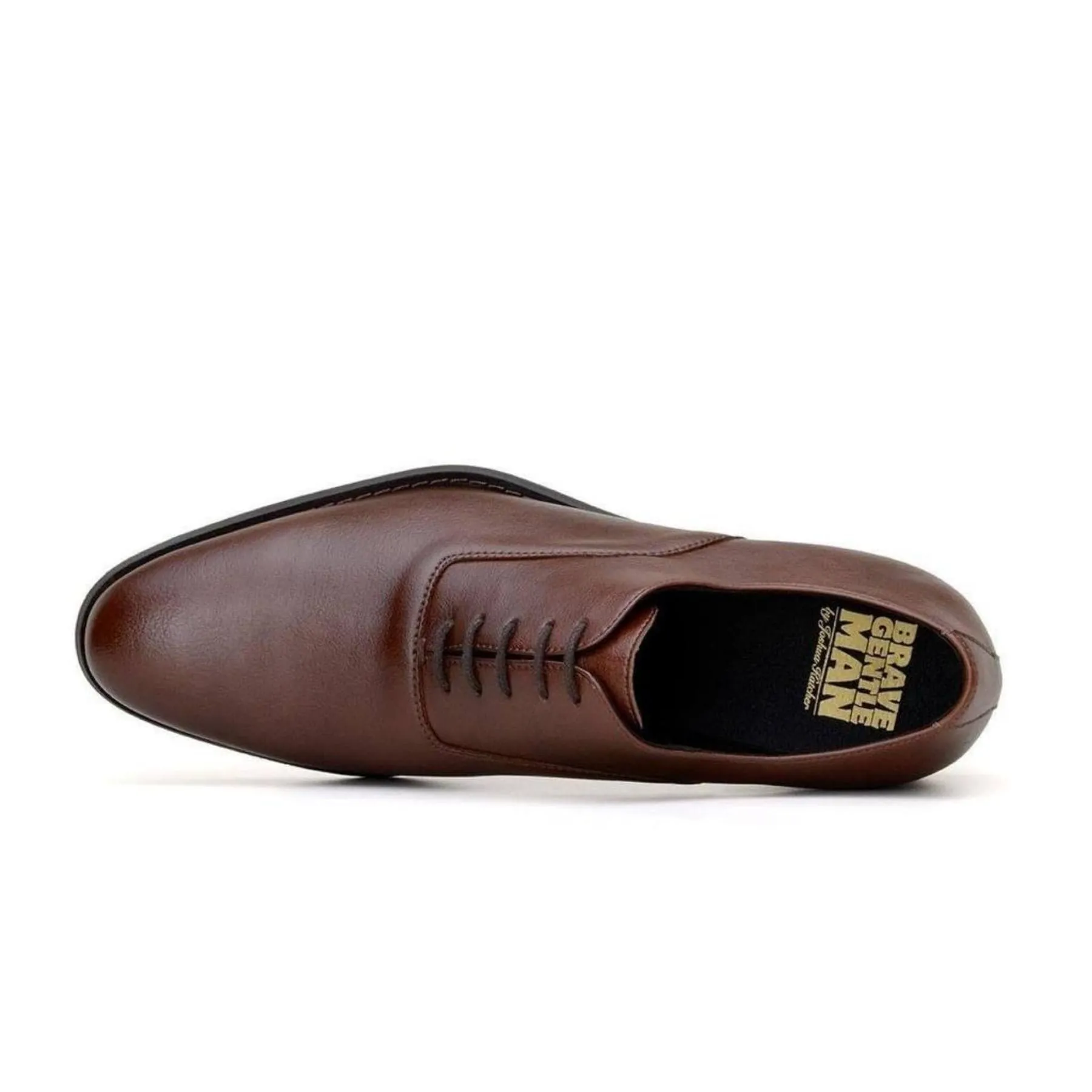 'Executive' classic oxford in high-quality vegan leather by Brave Gentleman - brown