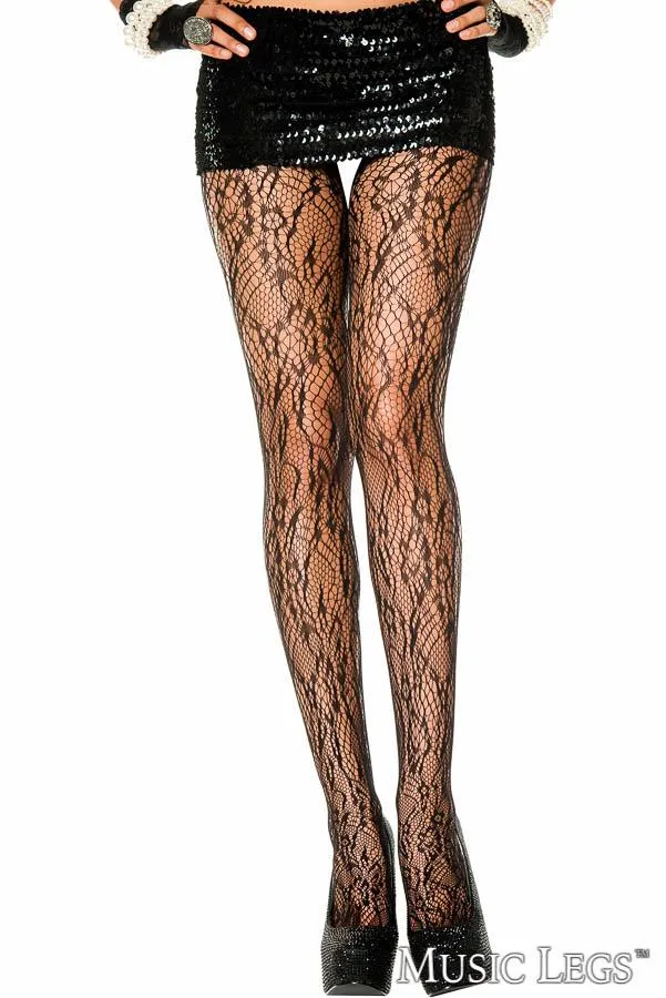 Floral Lace Pantyhose