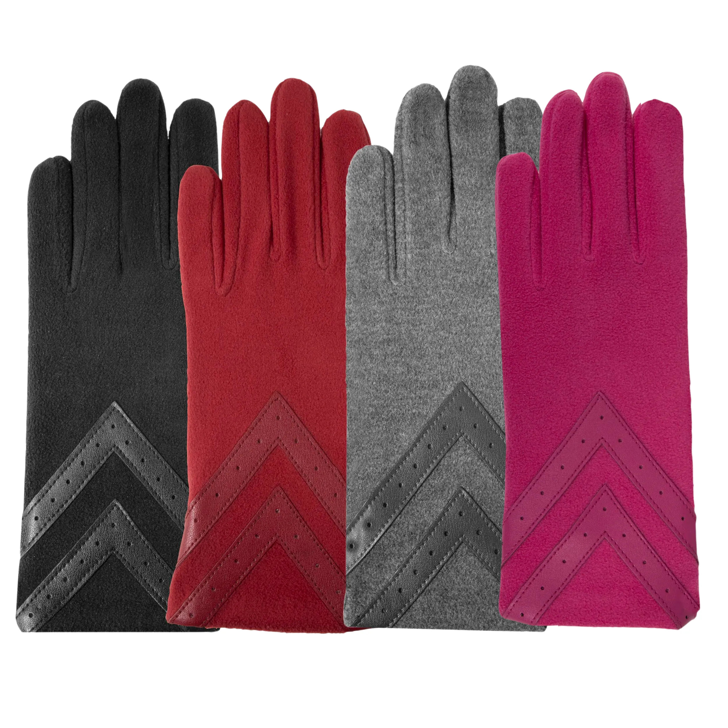 Gants Femme tactiles polaire recyclée Fuschia