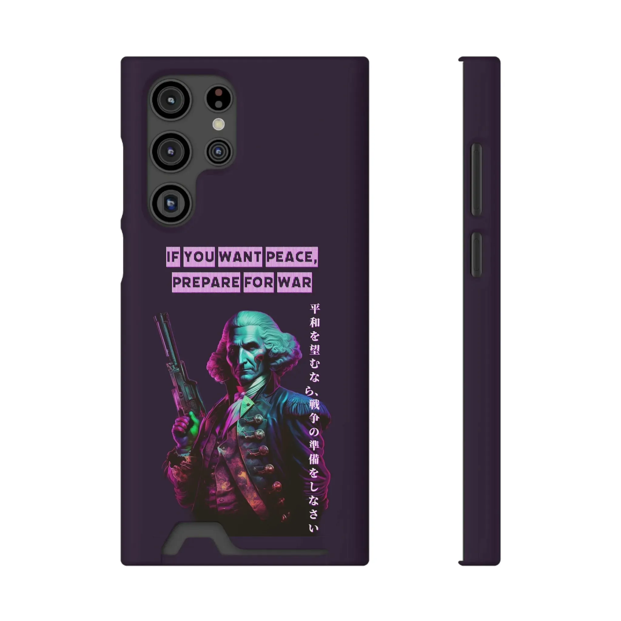 George Washington "Warrior" Synthwave Phone Case and Card Holder