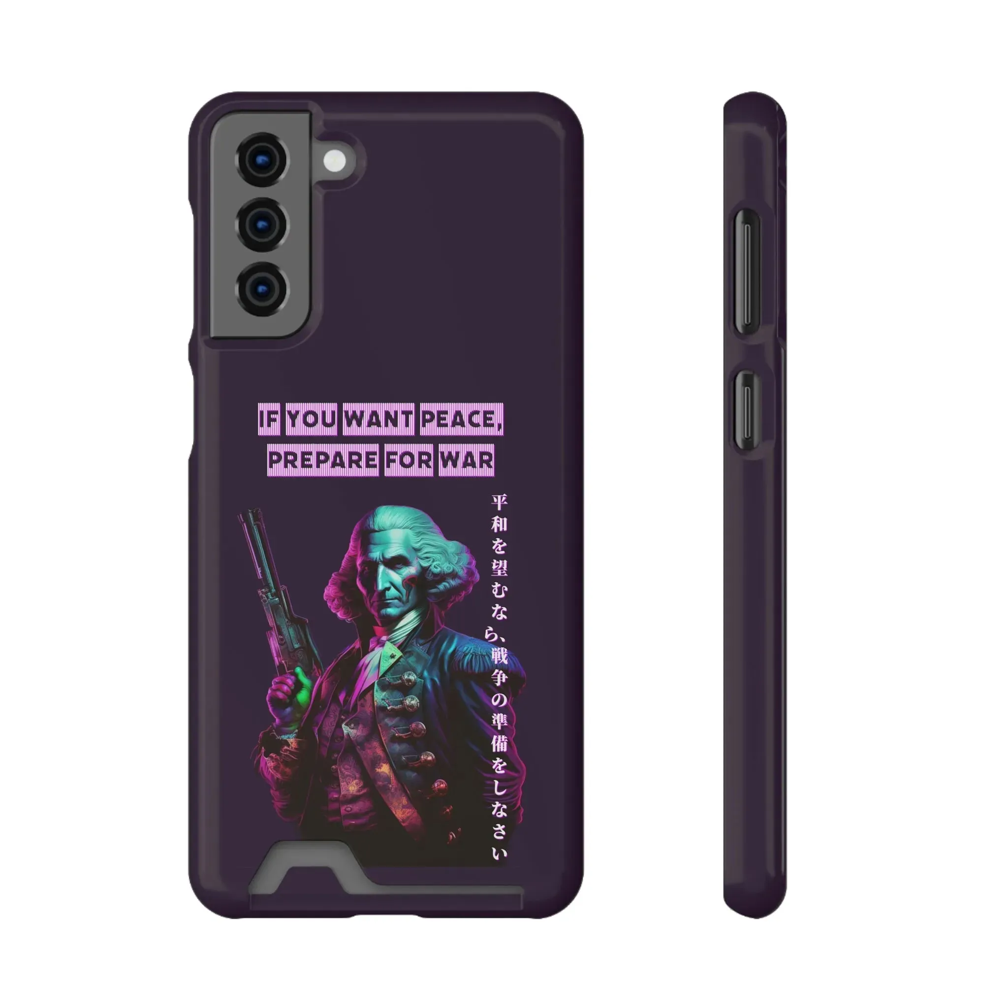 George Washington "Warrior" Synthwave Phone Case and Card Holder